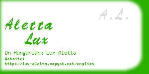 aletta lux business card